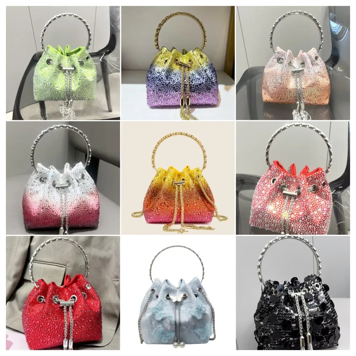 Evening Bags Jimminess Choo Bon Genuine With High Elegant White U0026 Pink Wedding Featuring Sparkling Womens Metal