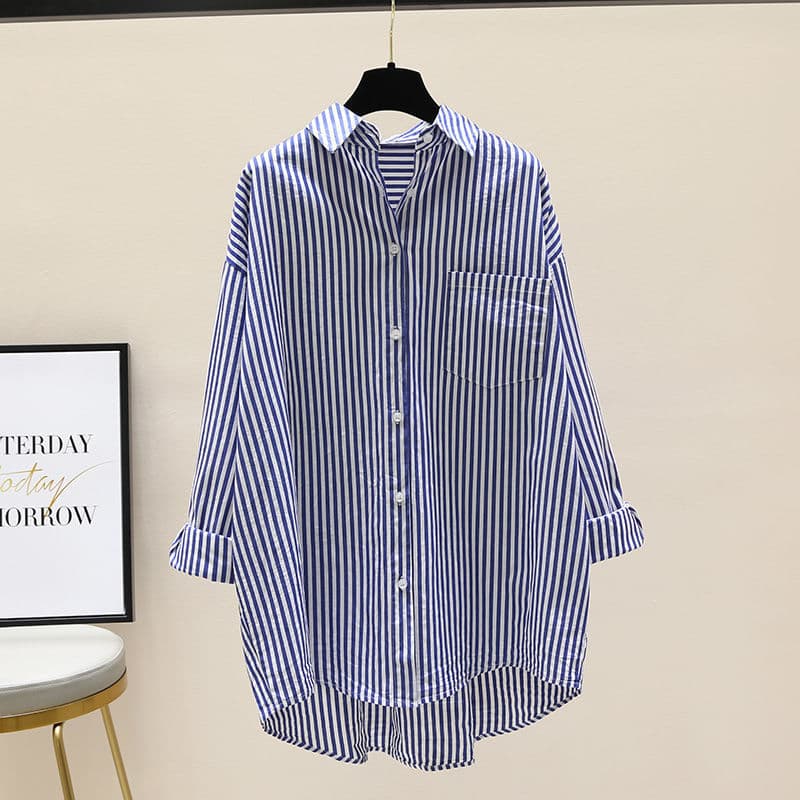 Women's Clothing Printed Long Sleeved Shirt For Women Spring And Autumn Literary Loose Simple Mid Length Cardigan Shirt