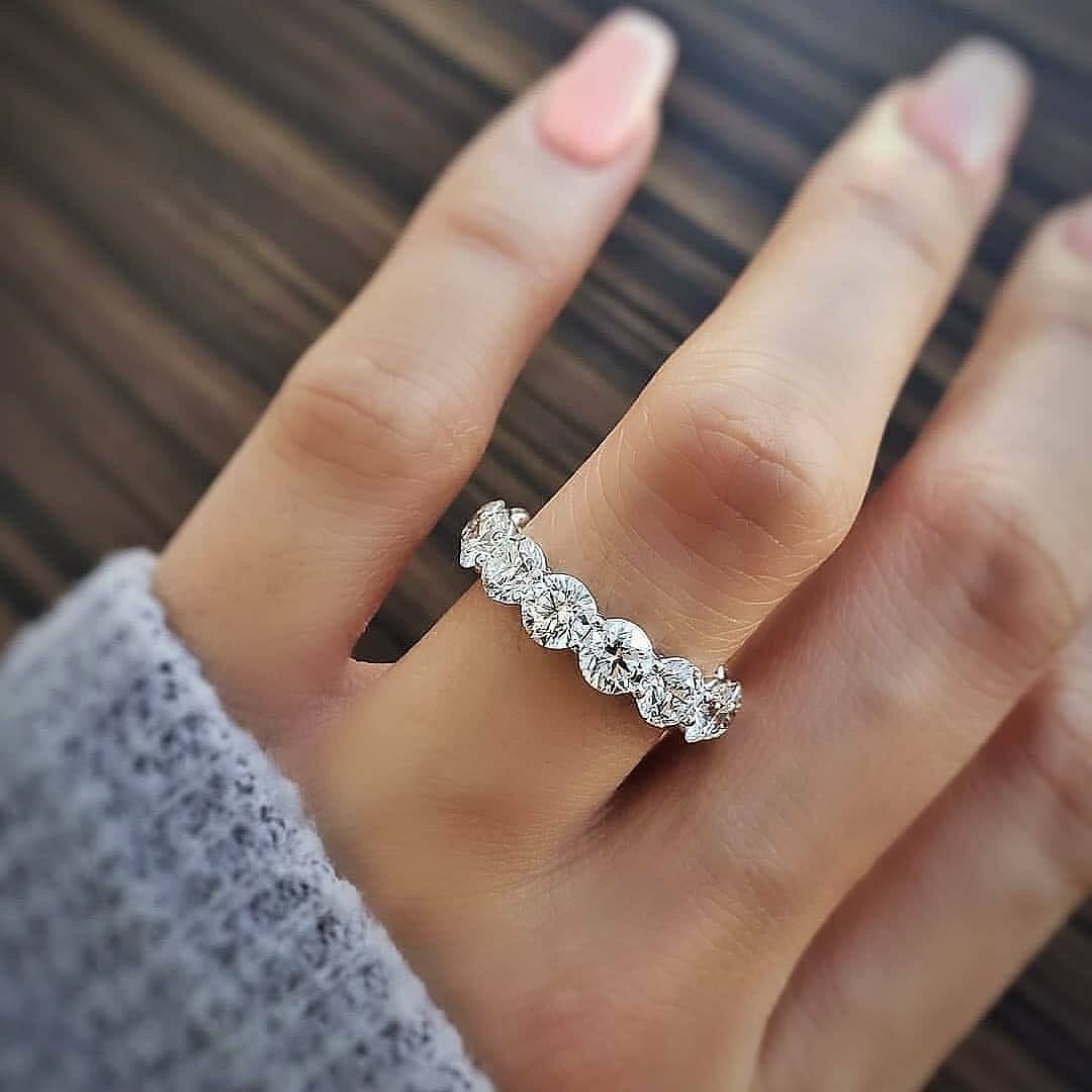 Women's Jewelry Set Fashion Zircon Inlaid Luxury Female Ring Plain Ring Full Diamond