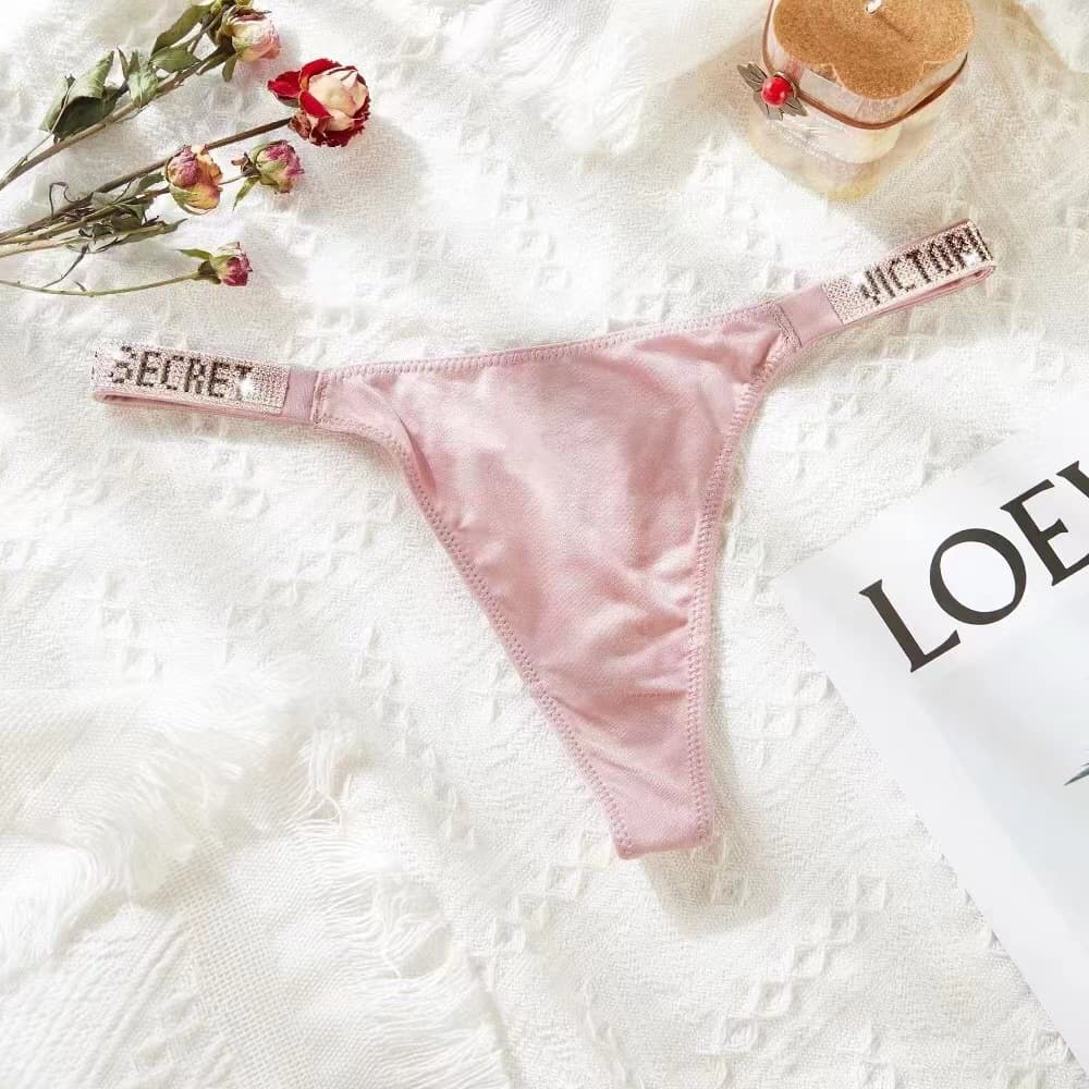 Sans couture VS lettre Glitter G String String culotte femme