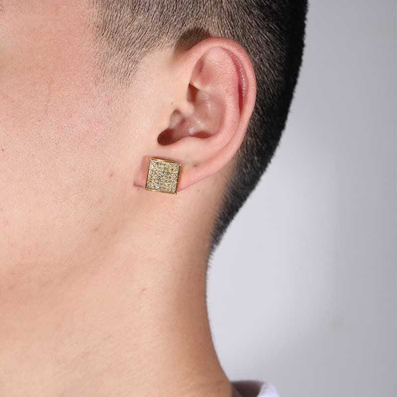 Chinese style alloy diamond hip hop earring accessories trendy brand full diamond ins personality earrings