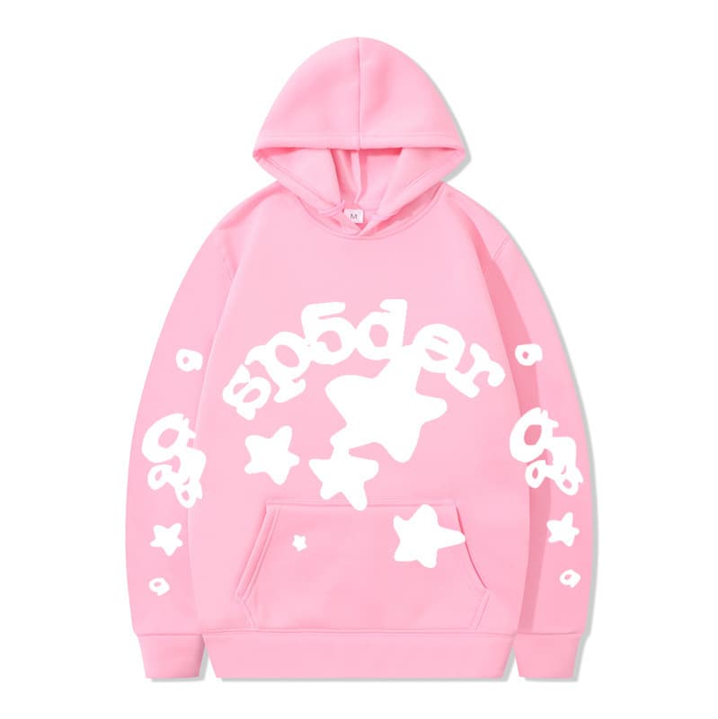 Sweat à capuche unisexe SP5DER imprimé toile d'araignée, marque tendance européenne et américaine, grandes tailles, coupe ample.
