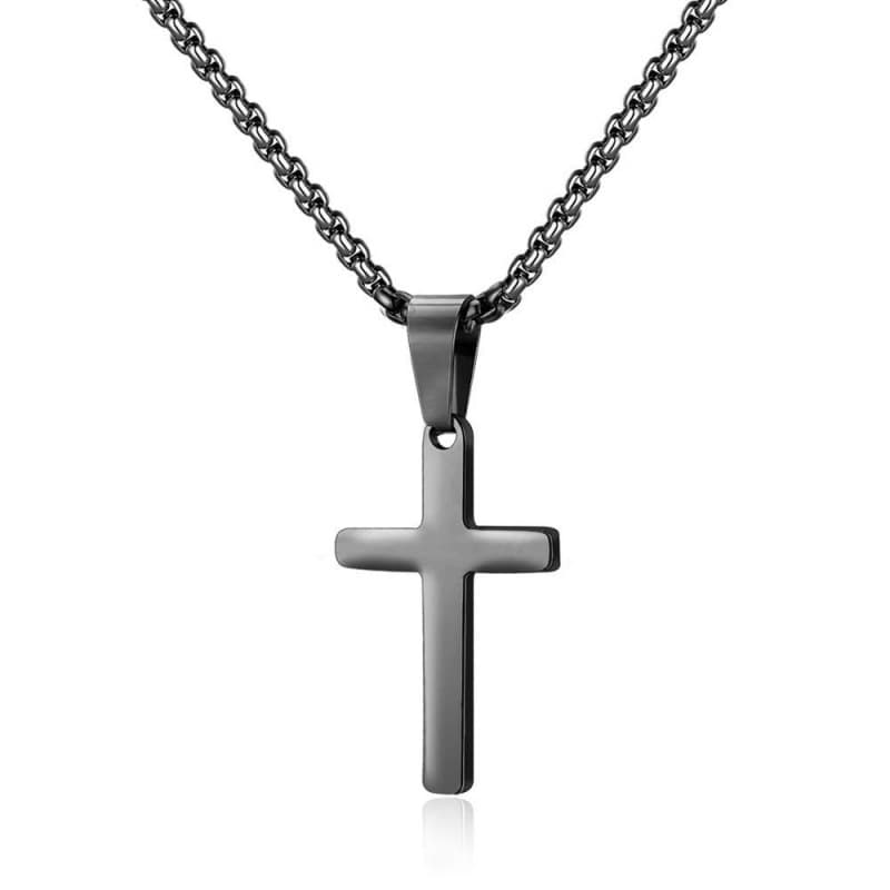 Chaîne torsadée en acier inoxydable, chaîne en os de serpent, chaîne cubaine, pendentif double croix, bijoux, collier en acier titane