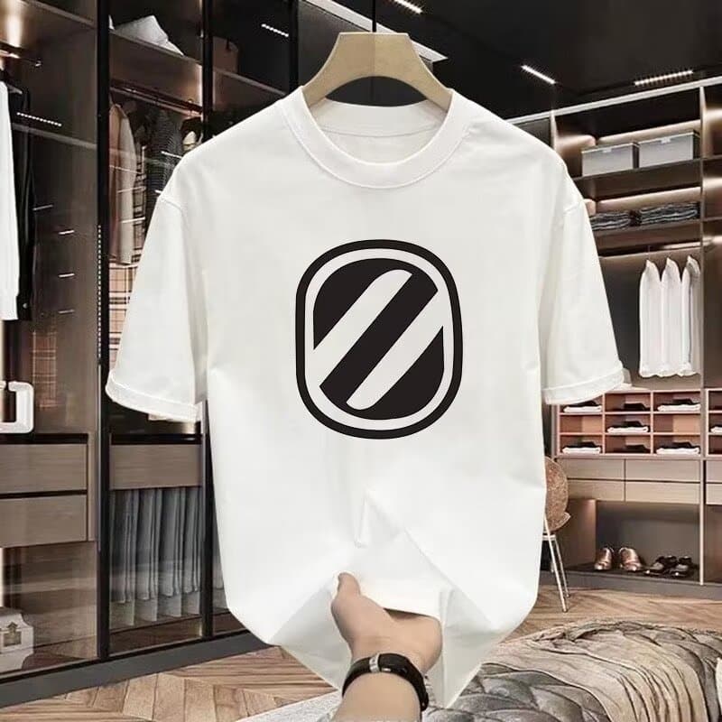 Men's Clothing Brand Style Simple Fashion Pure Cotton Half-sleeved T-shirt Men's Loose Heavy All-match Light Luxury High-end Short-sleeved Men