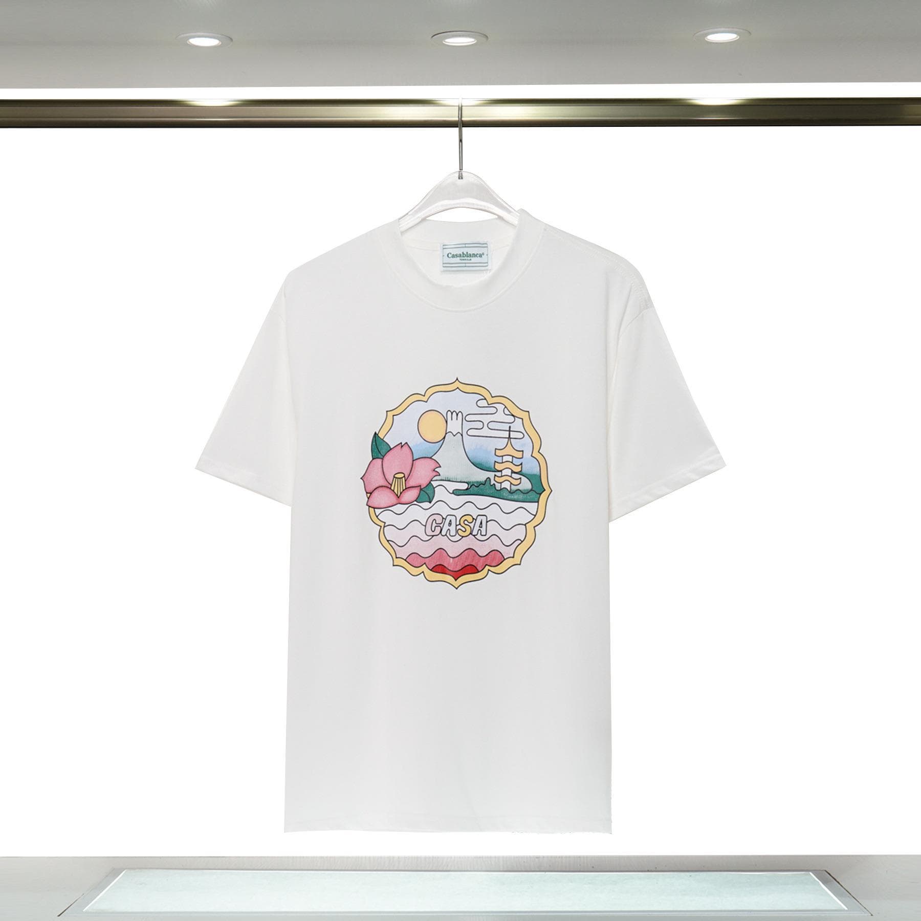 Vêtements pour hommes 24 nouveaux styles Illusion Gate Letter Printing T-shirt à manches courtes à col rond personnalisé