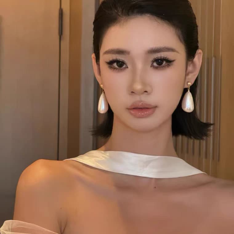 Vintage Hong Kong Style Water Drop Pearl Simple Elegant French Versatile Earrings Bridal Wedding Dress Accessories