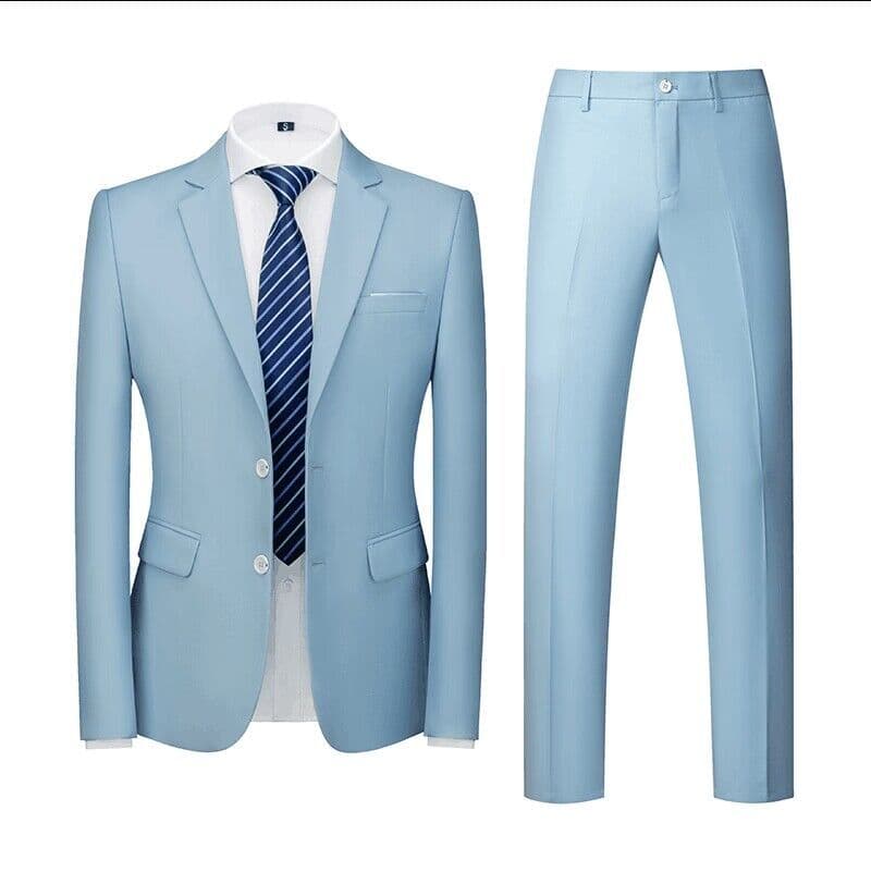 Men's Clothing Four Seasons Light Business Korean Men's Slim Date Suit Two-piece Suit Groom Wedding Banquet Dress Studio Suit