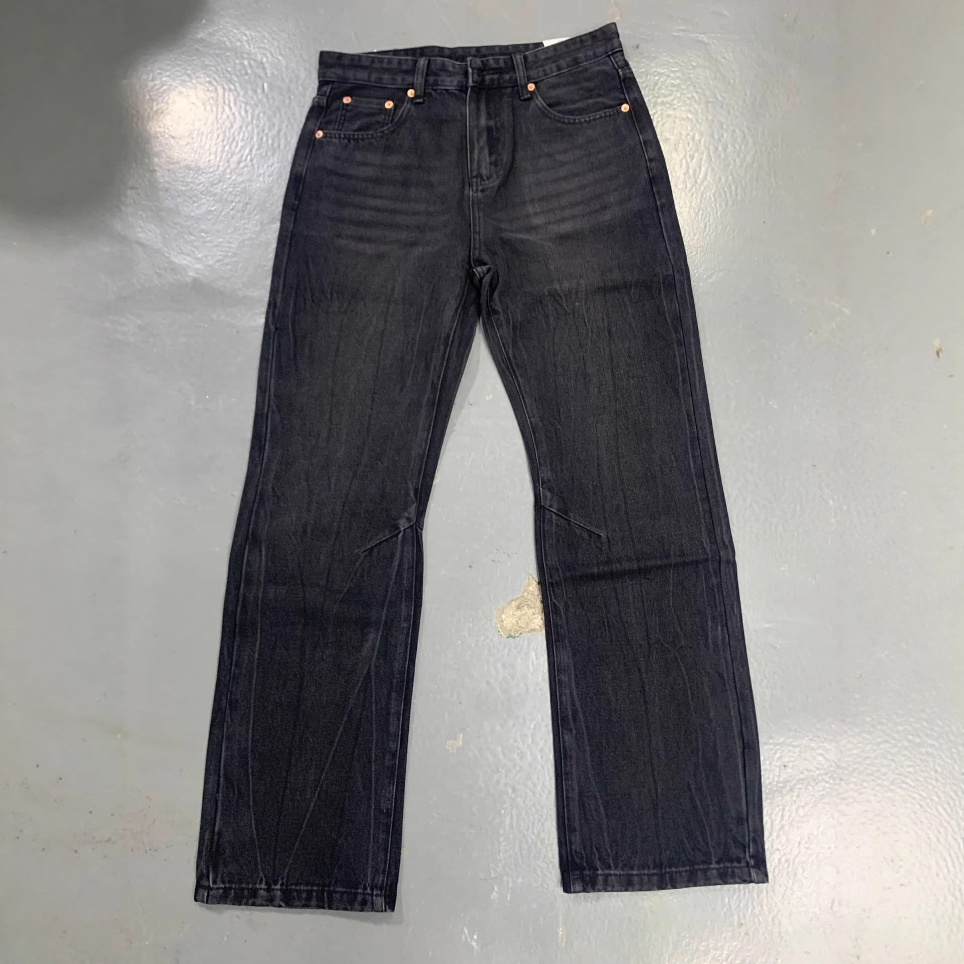 Men's American Streetwear Vintage Washed Black Relaxed-Fit Jeans – Distressed Straight-Leg Denim Pants For Fall & Winter​