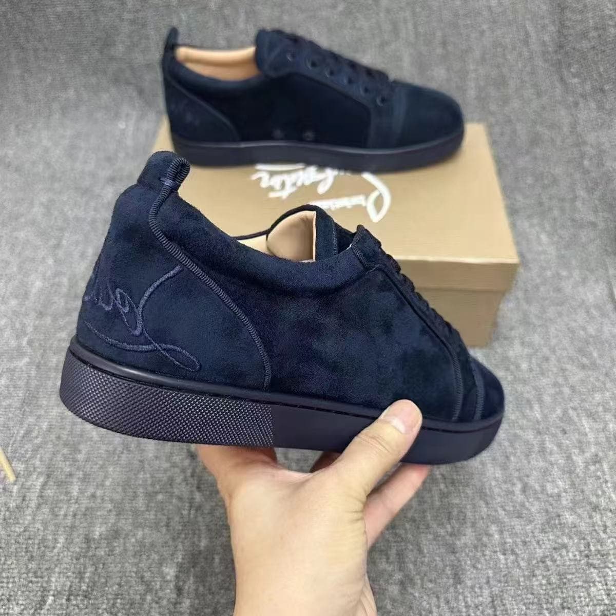 Nouvelles baskets en cuir de Guangzhou, lettres CL, semelle rouge, noires, printemps-automne, nouvelles chaussures tendance décontractées personnal