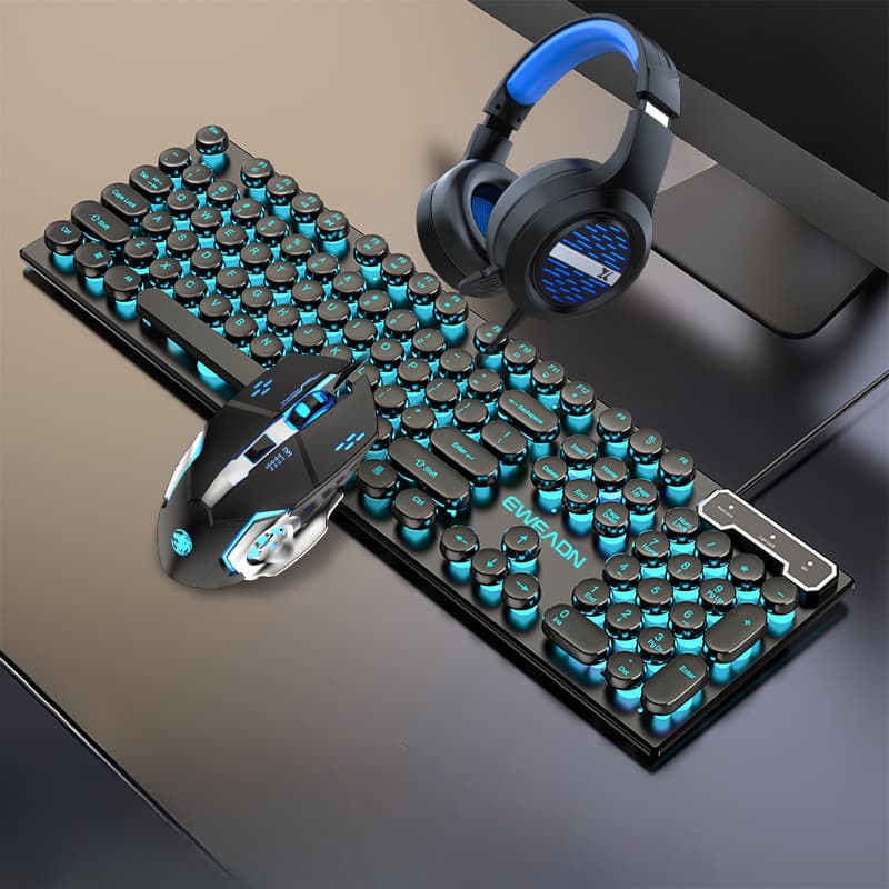 GX30 E-sports Gaming Mechanical Feel Wired Keyboard Mouse Headset Set PC Gamer Accessories Gift