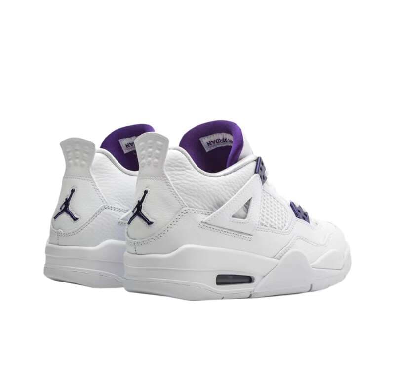 Baskets montantes de basketball et de course à pied Fashion Jord 4 pour hommes, blanches et violettes, pointures 36 à 47, chaussures de basketball