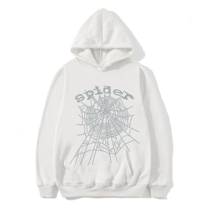 Pull à capuche Singer Letter Sp5der Spider Web Hot Diamond pour homme et femme, idéal pour le printemps et l'automne