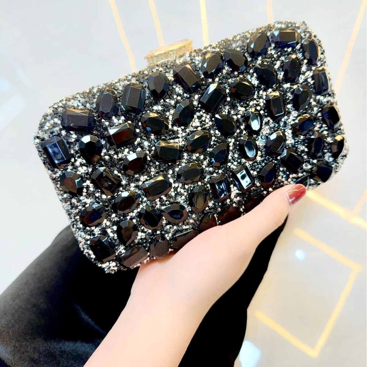 Women's Evening Bags Handbag Diamond-filled Shiny Bag Diamond-set Hand Bag Dinner Bag Wedding Bag Party Bag Small Square Bag Women's Bag