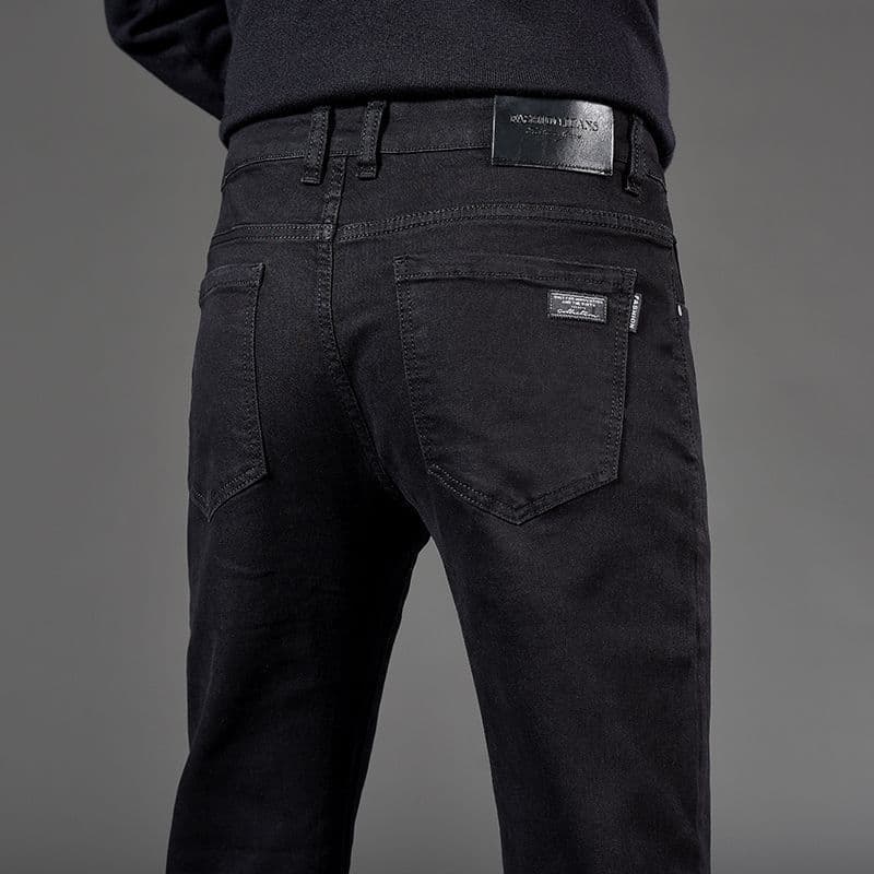 Jeans pour hommes, nouvelle collection printemps-automne 2024, coupe slim, tendance, gris, décontracté, pour hommes d'âge moyen et jeunes, été
