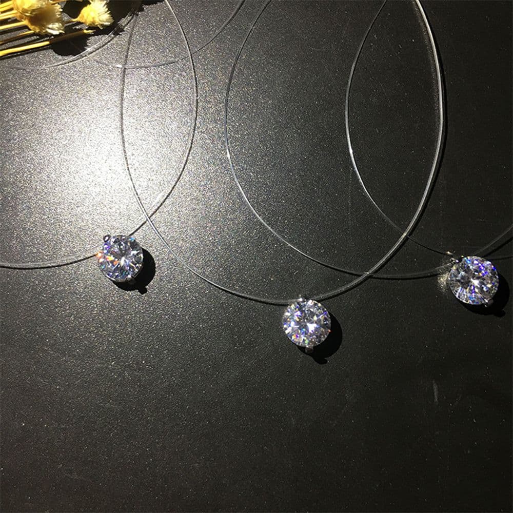 2025 New Arrivals In 2024, fashionable zircon stones, transparent invisible women's pendants with pendants, nec, jewelry, gifts,