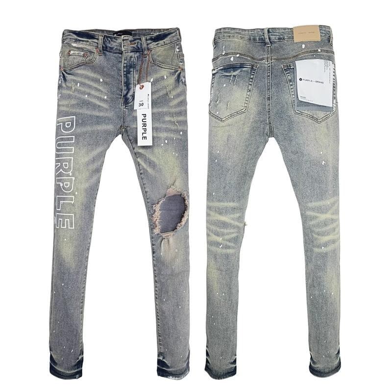 Jeans droits brodés et écussons pour hommes - Denim