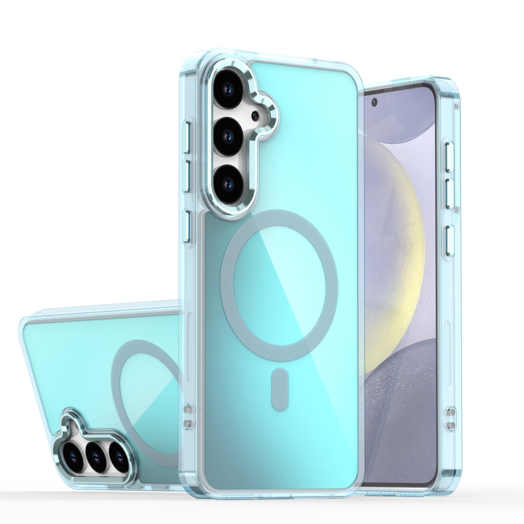 Fashion Laser Gradient Shockproof Magnetic Phone Case For Samsung S25 S24fe S23 FE A17 A56 A36 A26 A16 A06 Cover