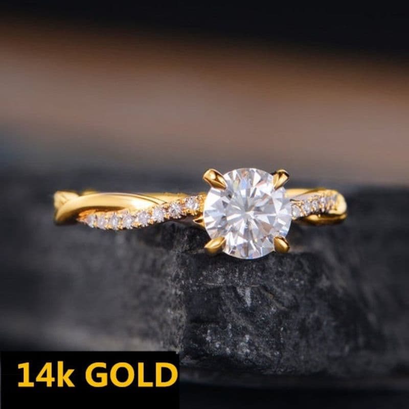 Shuosbai Elegant Women Full Rhinestone Inlaid Cubic Zirconia Finger Ring Wedding Jewelry