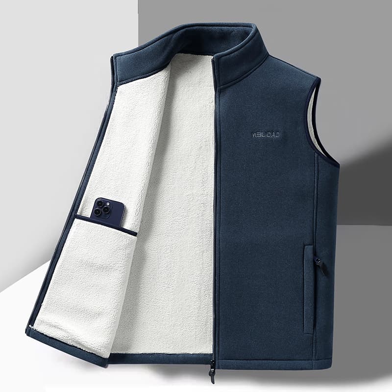 Men's Clothing 2024 New autumn and winter men's jacket lamb fleece sleeveless versatile warm polar fleece vest waistcoat jacket men