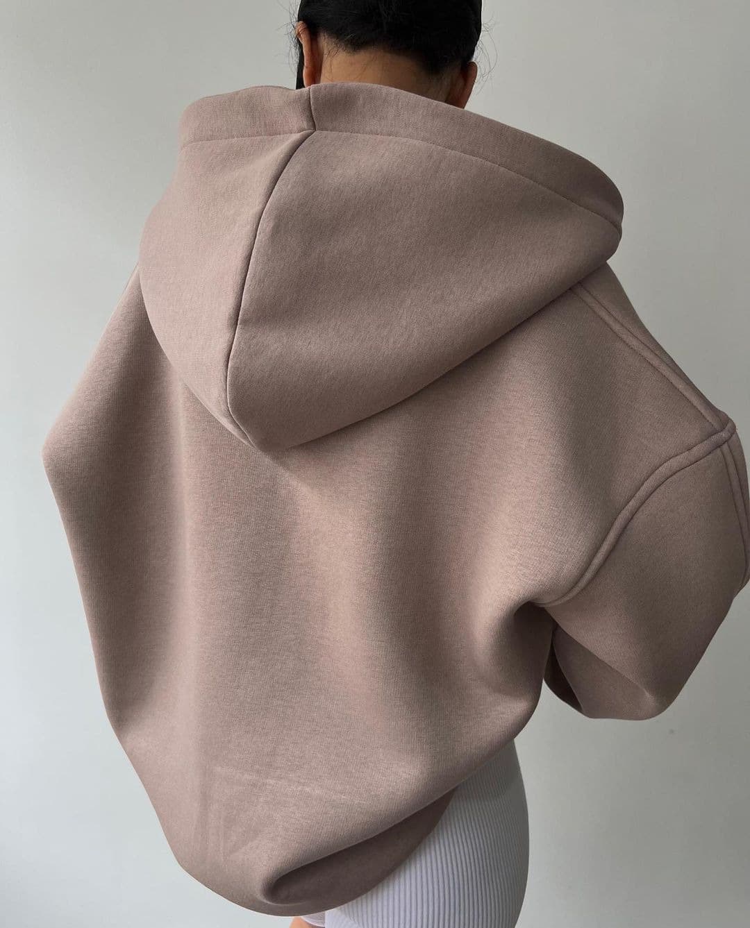 Pull à capuche en polaire pour femmes, imprimé, manches longues, base, col en v, polaire