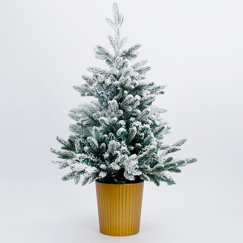 Christmas mini simulation snow spraying dragon tiger Christmas tree Christmas golden pot home decoration Christmas gift supermarket decoration