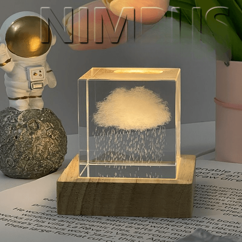 【 4658 people's reviews 】 Creative gift: Cube crystal ball, small night atmosphere light, desktop decoration, gift for