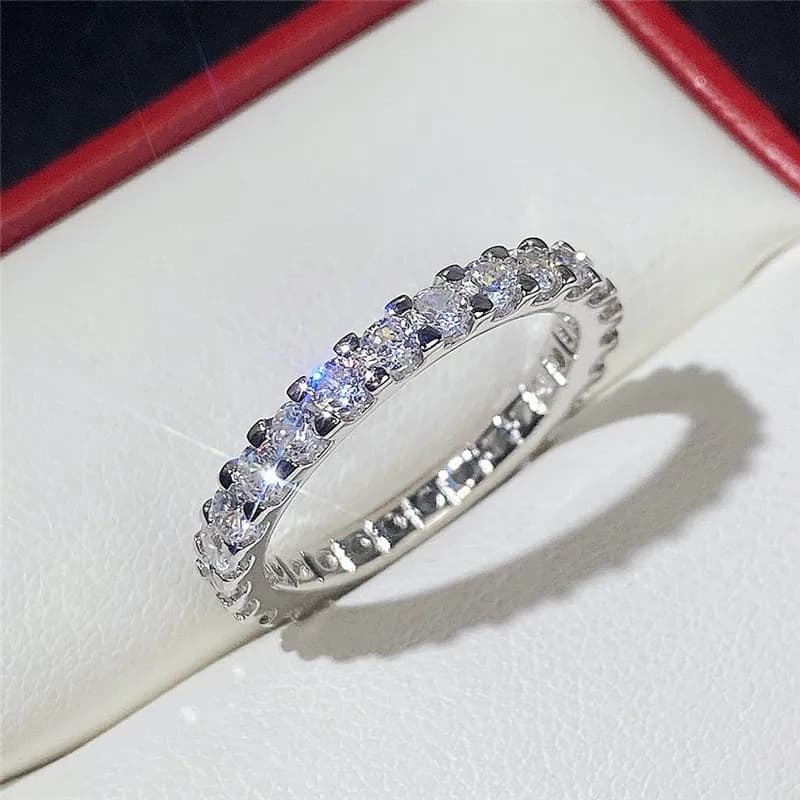 Designer Shiny Dia Women Men Couple Ring Jewelry Ladies Girl Wedding Party Gift Accessories Size 5-12