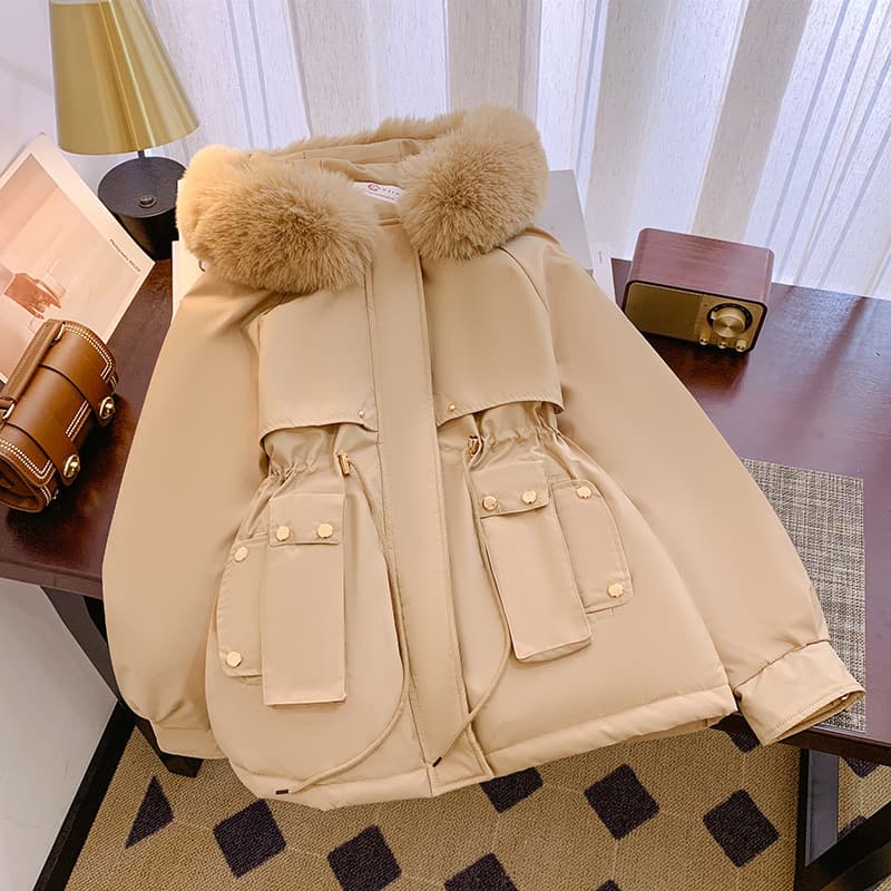 Women's Clothing Plush and thickened plus size parka