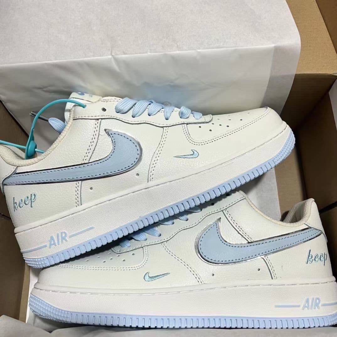 Chaussures de skate décontractées Air Force No.1 Silver Blue Ribbon Hook Campus High Beauty pour couple, style ins, début de printemps
