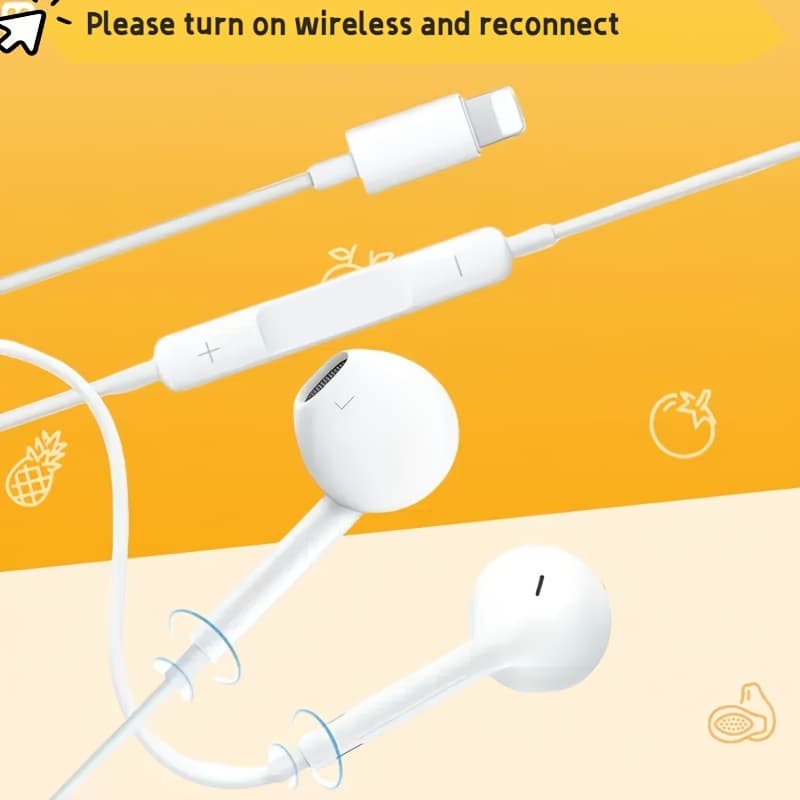 High-Fidelity Earplugs With Microphone And Volume Control For Iphone 14/13/12/11/Pro/Pro Max/Xr/Xs/X/8/7/Se, White