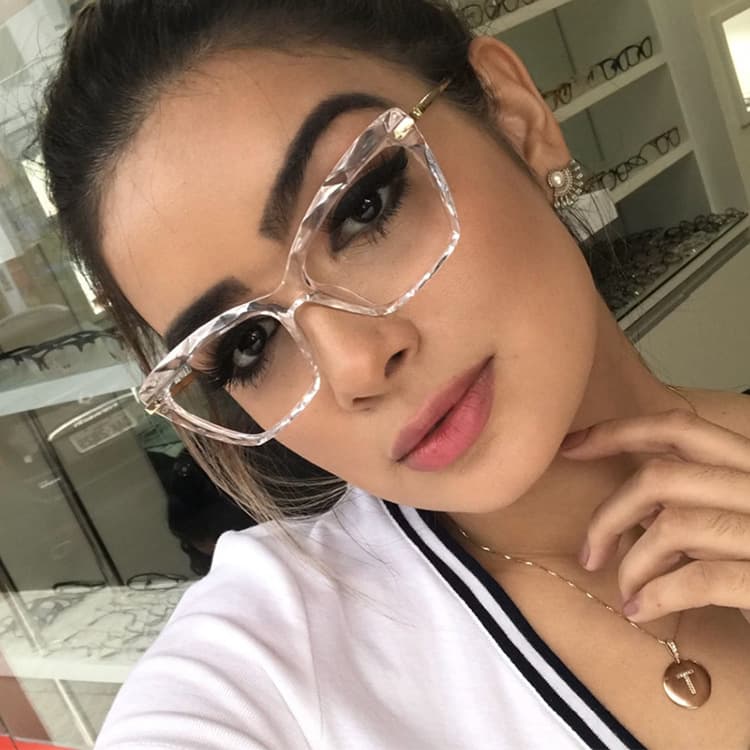Crystal Multi Cut Eyeglass Frame for Women's 2024 New European and American Fashion Metal Eyeglass Frame