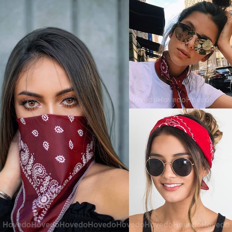 Unisex Outdoor Riding Function Bandana Cotton Bandana Cashew Flower Square Hair Magic Bandana