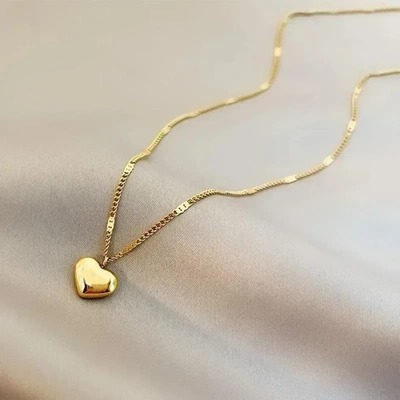 Hot sales New Couple Cross Edge Geometric Heart Pendant Artificial Luxury Charm Simple Cute Love Necklace Jewelry