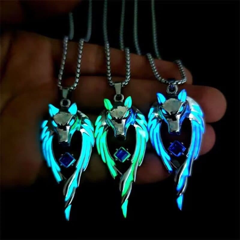 Nighttime Flame Dragon Wolf King Necklace, Earth Cool Men's And Women's Instagram Personalized Bounce Diary Pendant, Hip