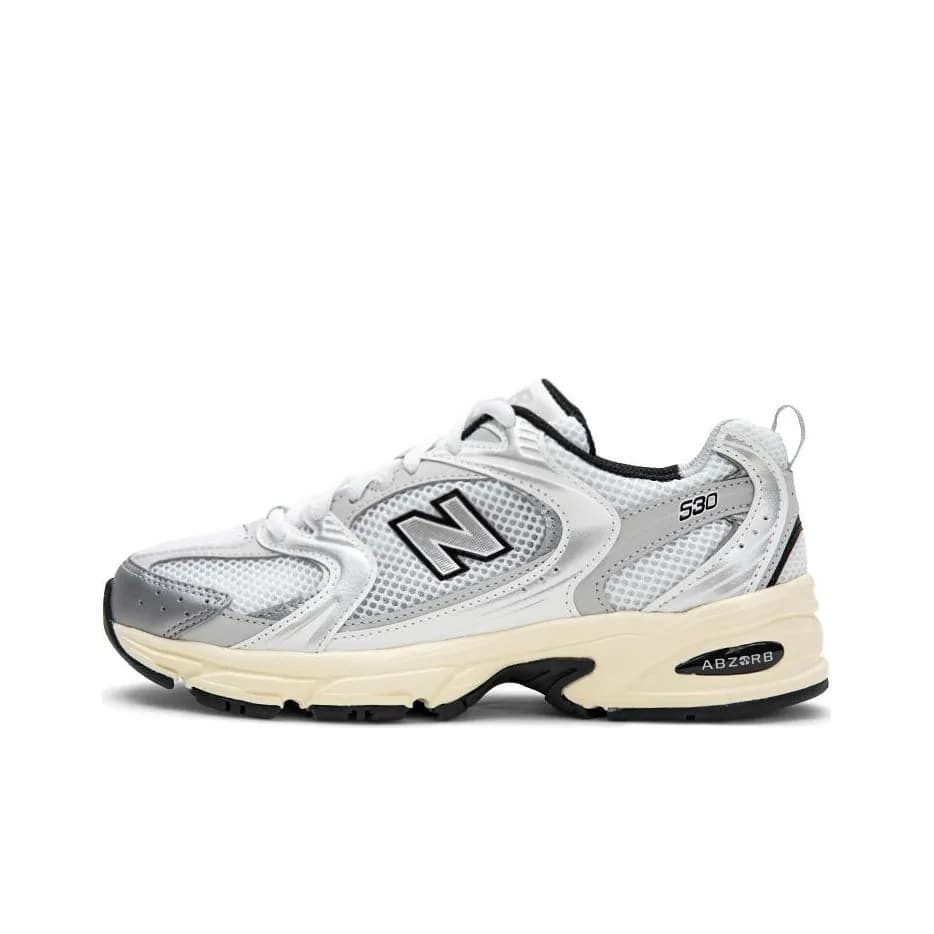Nouvelles baskets basses Pure Original Nb530 Retro SiL Ver blanches en maille, style « dad shoes », pour la course à pied.