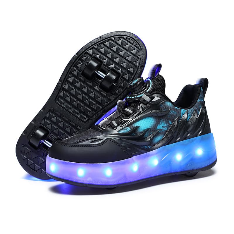 Kids Shoes running shoes girls luminous shoes USB charging led light shoes adult roller shoes spot wholesale