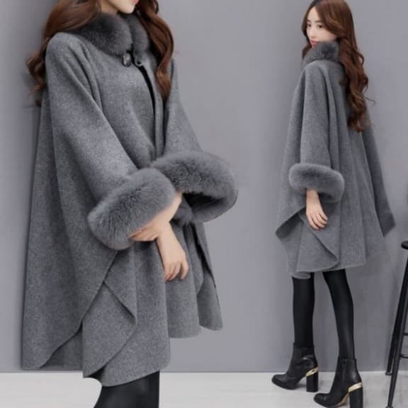 Women's Clothing Large Size Women's Woolen Coat Autumn And Winter New Warm Fashion Fur Collar Coat For Women