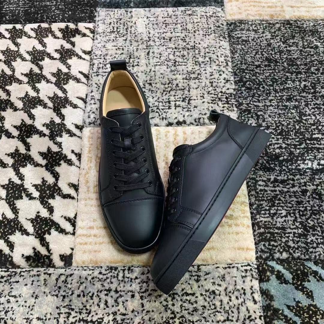 Nouvelles baskets en cuir de Guangzhou, lettres CL, semelle rouge, noires, printemps-automne, nouvelles chaussures tendance décontractées personnal