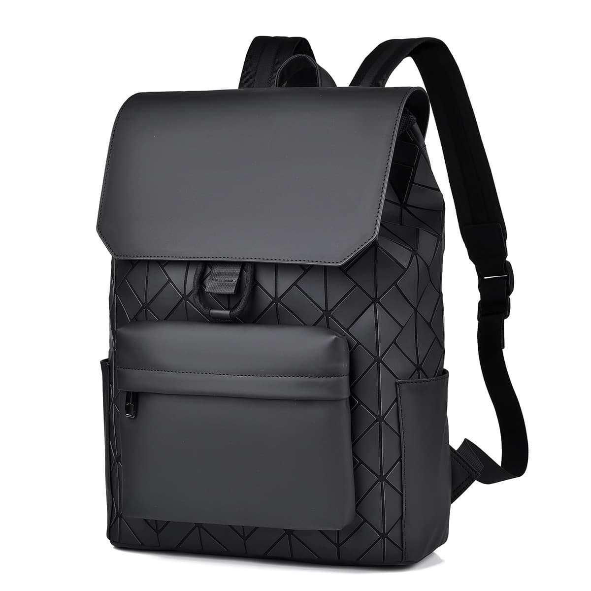 Trendy Casual Geometric Diamond Grid Men's Backpack, Fashionable And Versatile Instagram Large Capacity High-end