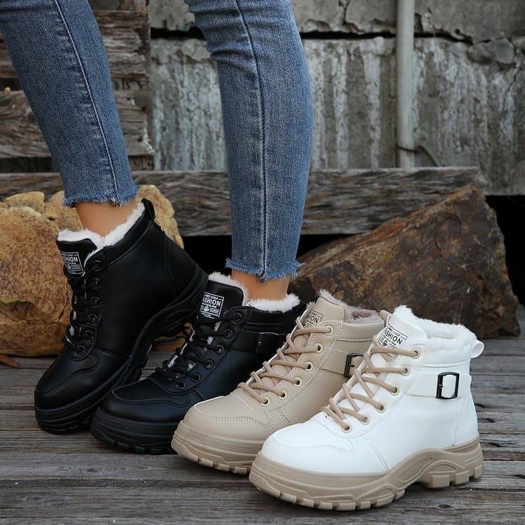 Big size mountaineering boots women new autumn and winter plus velvet and thick snow boots cotton shoes women