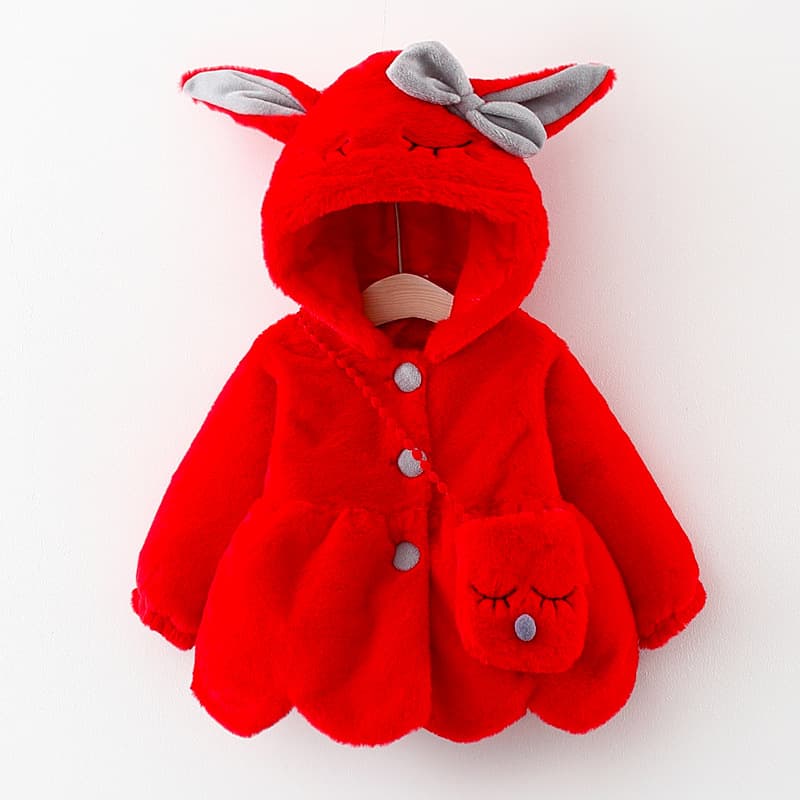2939 Autumn/Winter New Girl's Sweater, Children's Woolen Coat, Baby Cartoon Warm Cotton Coat