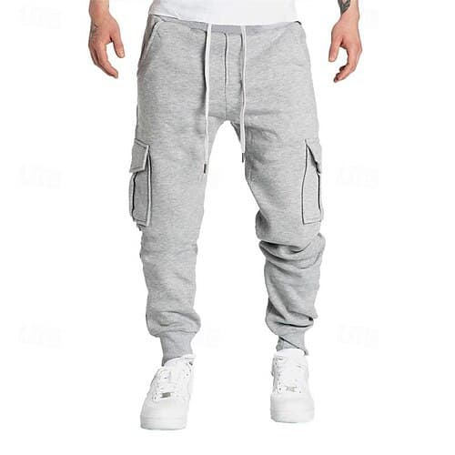 Men's Cargo Pants With Multiple Pockets - Comfortable Straight Leg Casual Trousers For Outdoor Sports & Daily Wear
