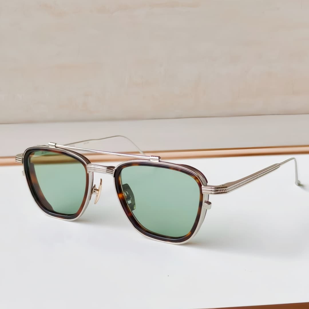 JMM AZ19K 1992 2026 Retro Aviator Sunglasses Silver Metal Frame Blue Gradient Lens Double Bridge UV400 Fashion Eyewear