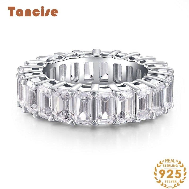 Tancise S Sterling Sier Row Women Full High Carbon Dia Pagoda Cut HW Home Style Ring