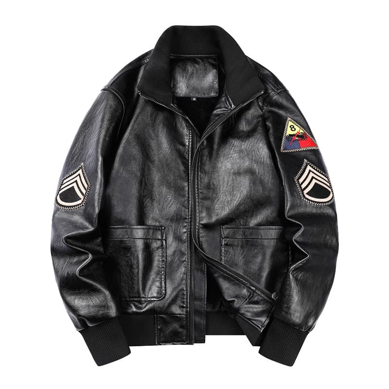 Winter clothing, leather thick velvet casual jacket, men's MA1 workwear, flying suit