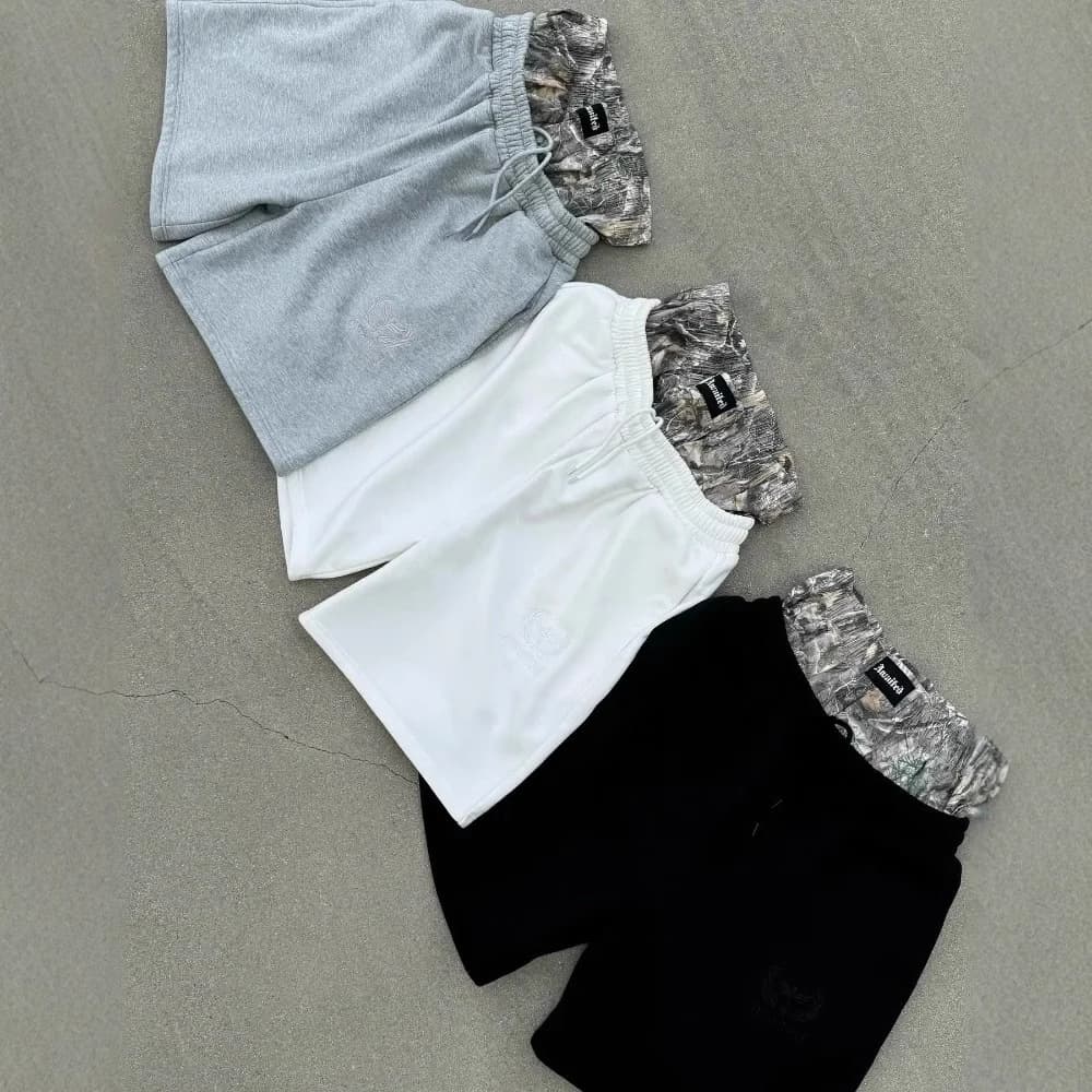 Men's Camouflage Sweatpants Double Waist Stitching Hip Hop Casual Embroidered Sports Shorts Mid Waist Crop Pants For Summer