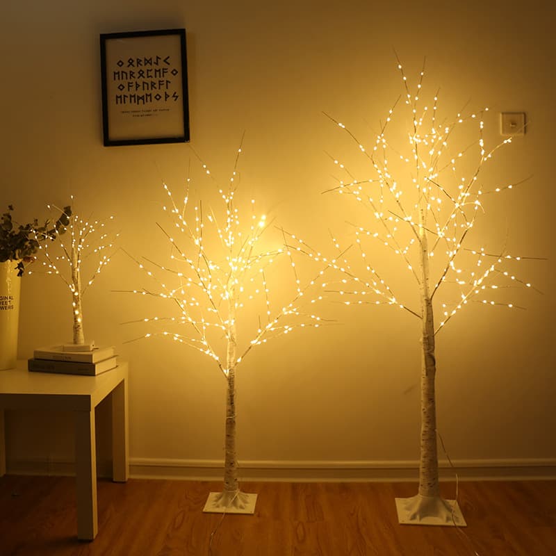 LED Birch Tree Lights For Christmas Decorations - Warm White & Cool White Options - Battery Operated & Remote Control