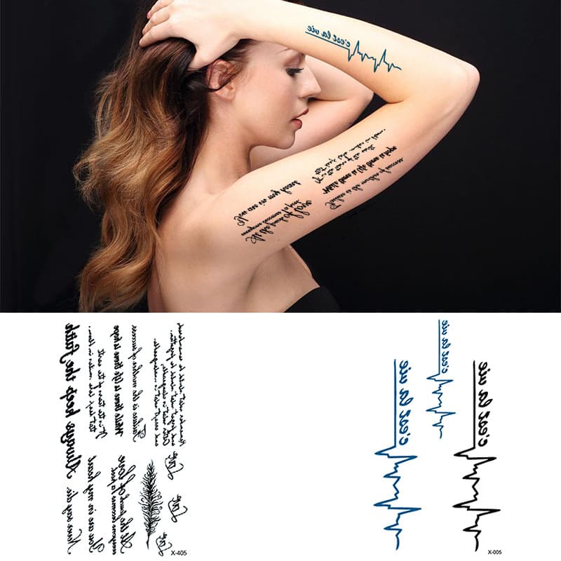Beauty & Health Small Fresh Tattoo Stickers Text Letter Tattoo Stickers Fashionable English Letter Tattoo Stickers Waterproof Tattoo Stickers
