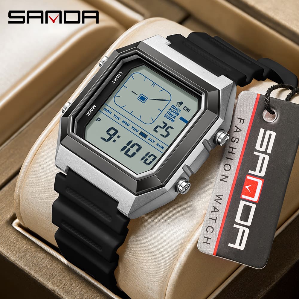 Fashion LED Digital Mens Watch Military Water Resistant Sport Watches Army Big Dial Wristwatches Stopwatches For Male