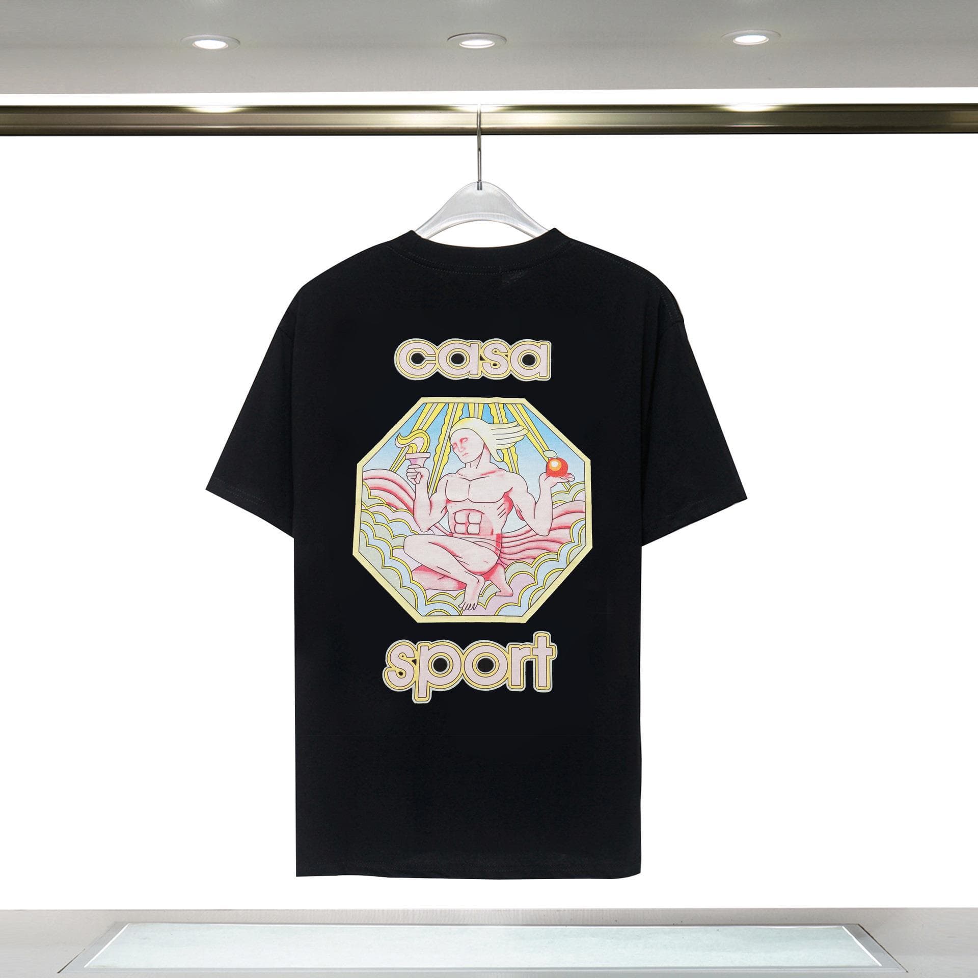 Vêtements pour hommes 24 nouveaux styles Illusion Gate Letter Printing T-shirt à manches courtes à col rond personnalisé